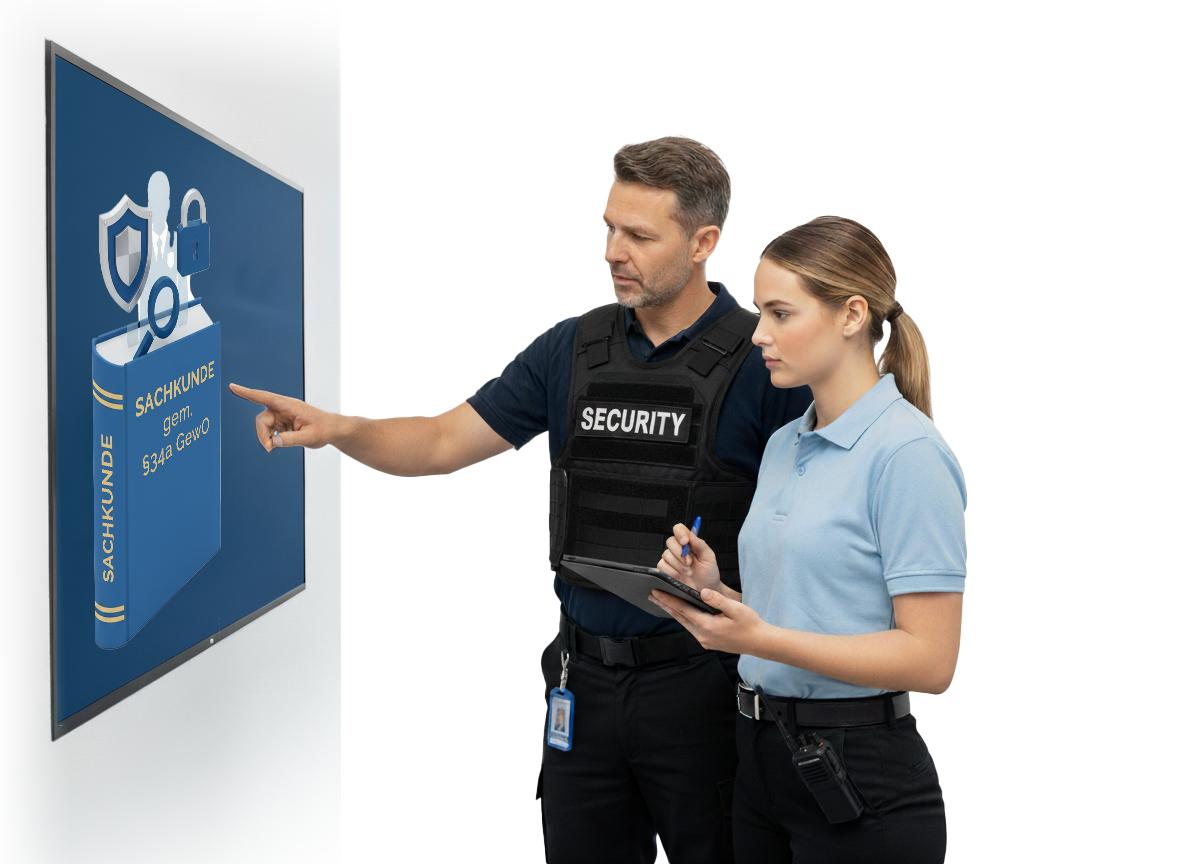 Dozent und Teilnehmerin bei einer digitalen Sicherheitsschulung